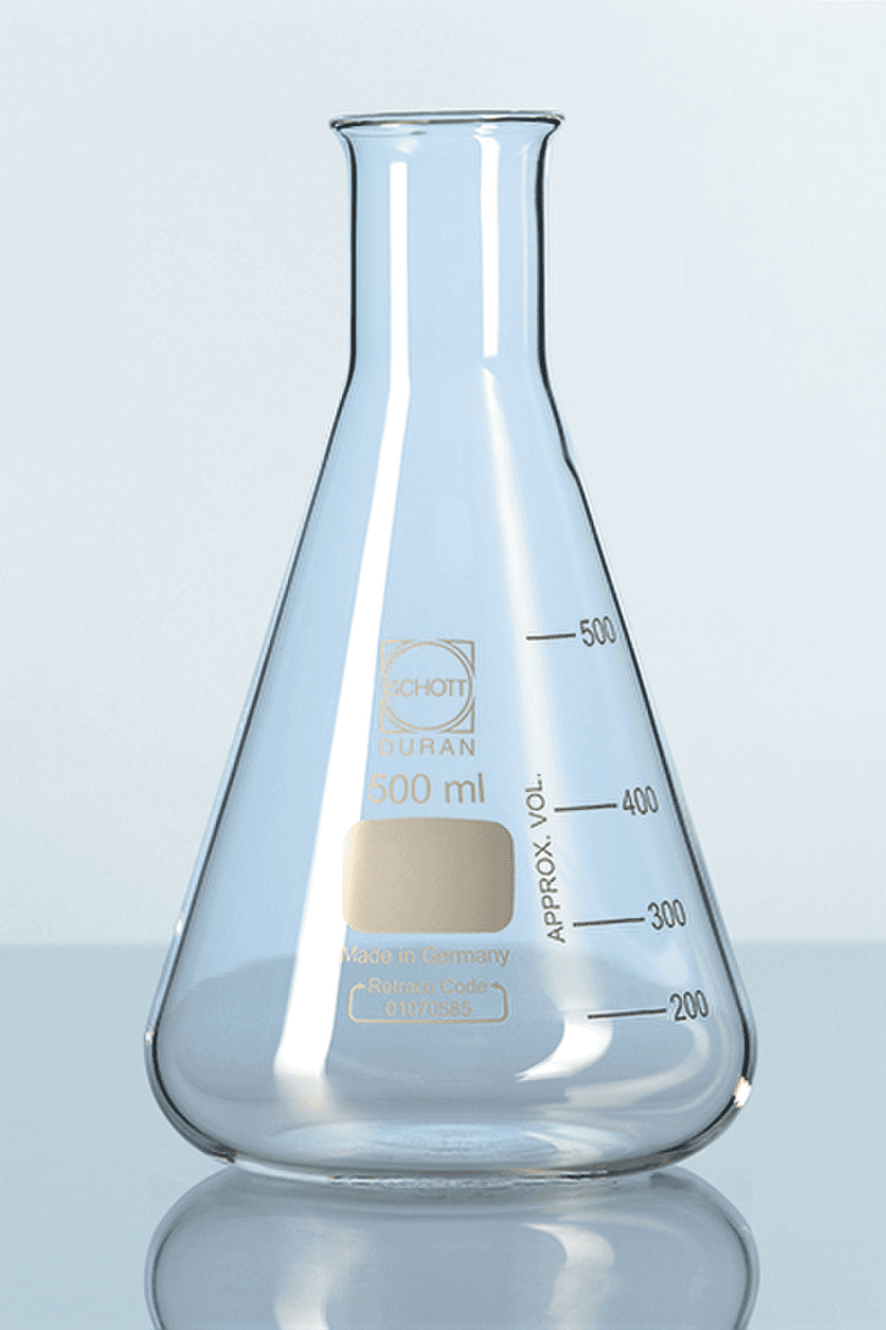 Fiole erlenmeyer en verre Duran® col étroit