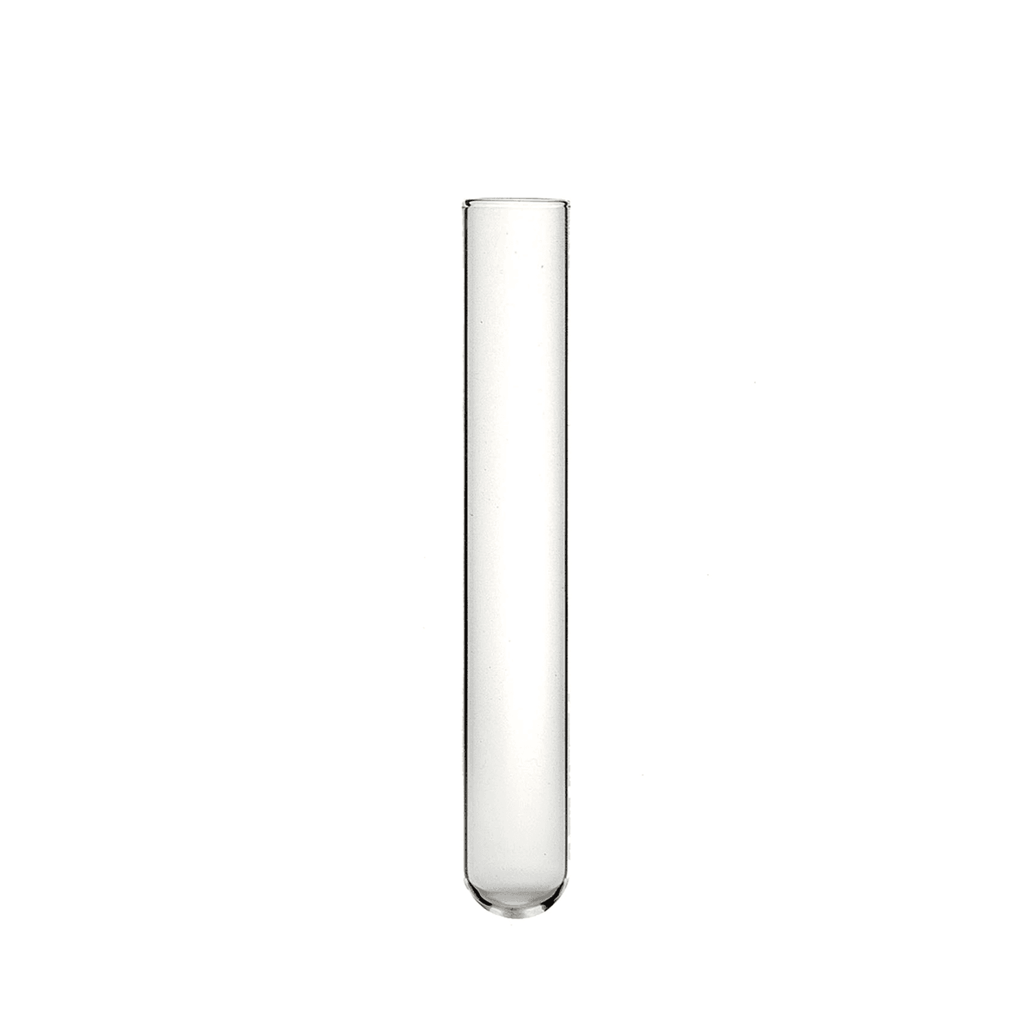 Tube en verre sodocalcique fond rond bord droit
