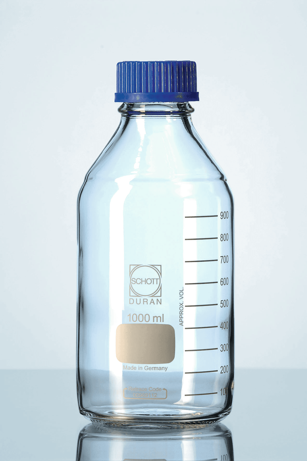 Flacon en verre Duran® gradué avec bouchon à vis