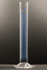 Eprouvette en verre Normax forme haute classe A, graduations bleues