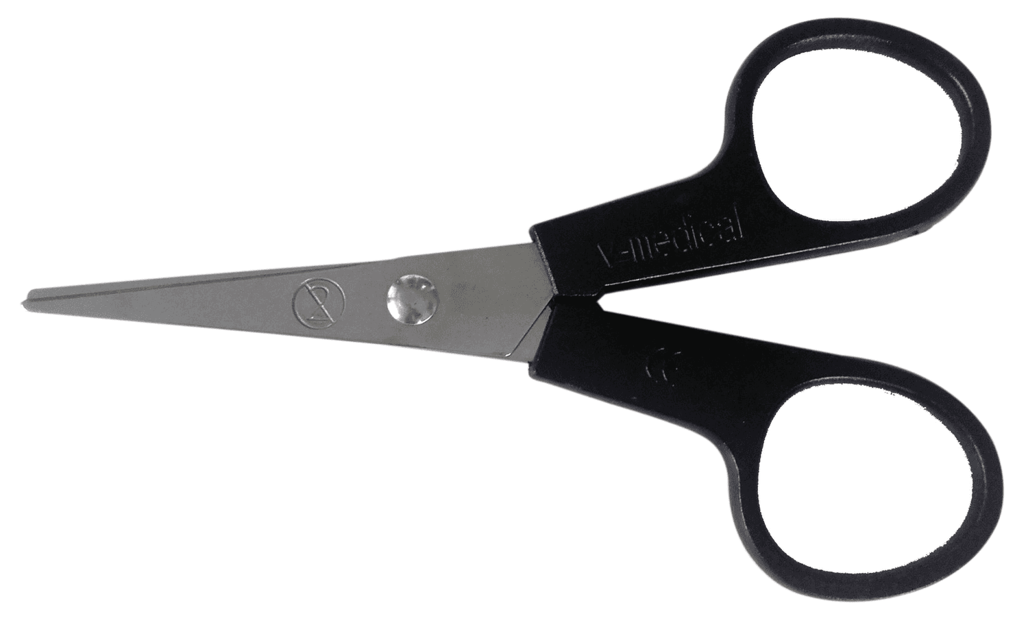Ciseaux en inox avec boucles en plastique 12cm, usage unique, stériles en sachet unitaire