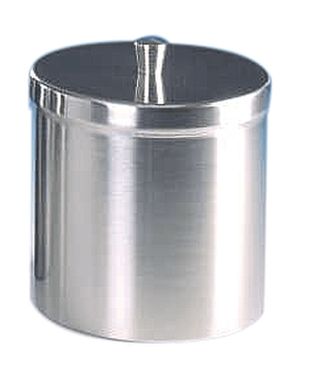 Boîte à coton en inox couvercle à bouton diam.150xHt150mm