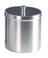 Boîte à coton en inox couvercle à bouton diam.150xHt150mm