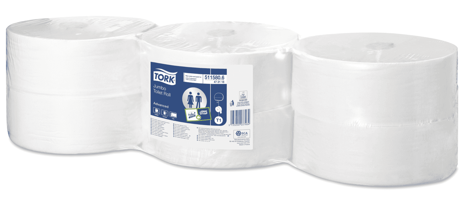 Papier toilette Tork® Jumbo en rouleaux de 1900 feuilles (système T1)