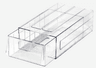 Boite transparente, combinable, 1 tiroir large, 355 x 185 x 101mm (LxPxH)