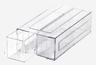 Boite transparente, combinable, 2 demi-tiroirs, 355 x 185 x 101mm (LxPxH)