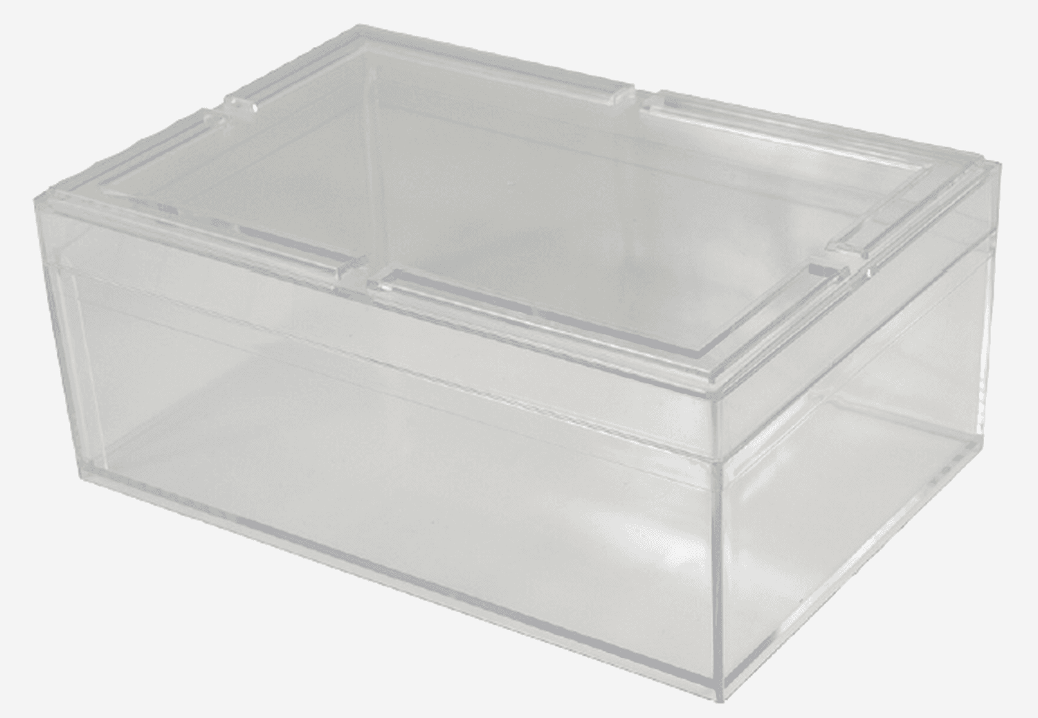 Boite transparente avec couvercle, intérieur 235 x 175 x 90mm, capacité 3,70L, 240 x 180 x 100mm (LxPxH)