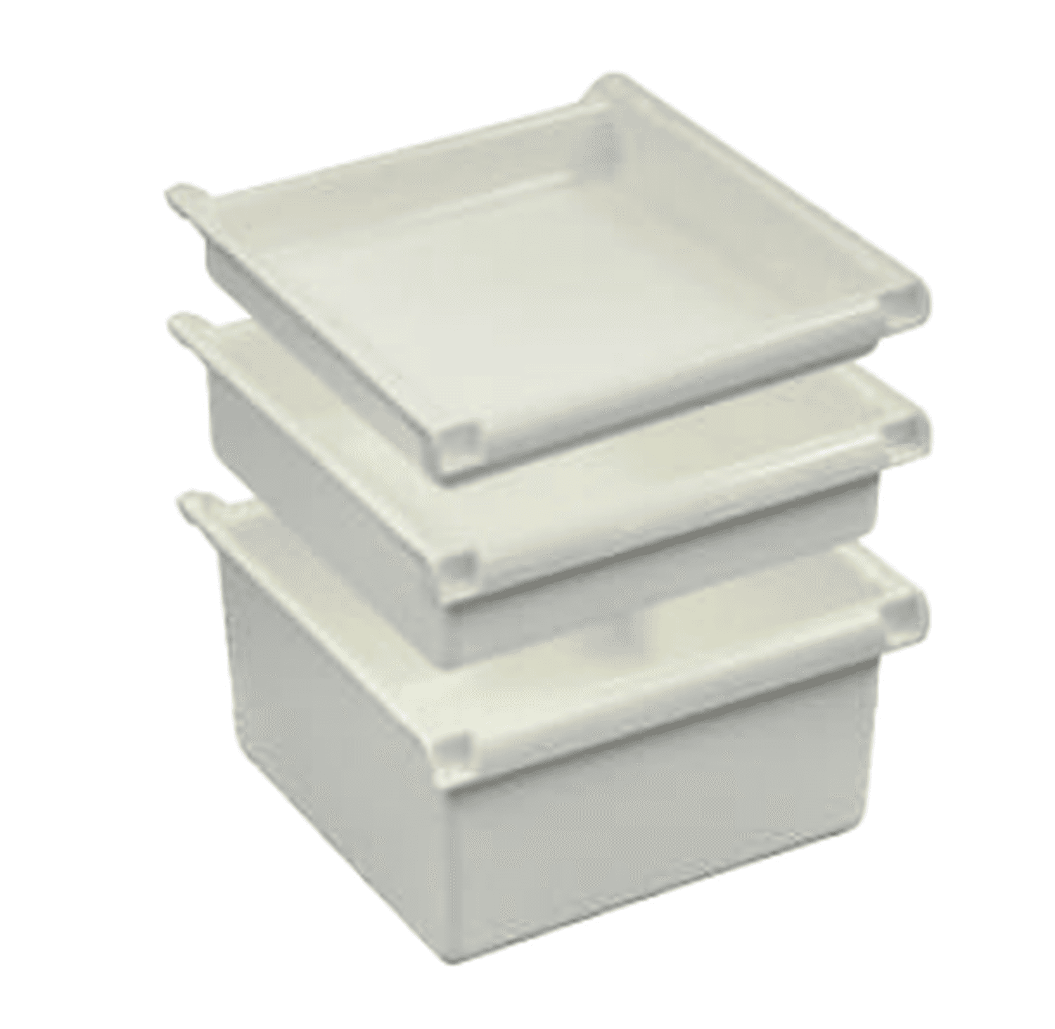 Tiroir pour guéridon Agily 400x400mm, ABS PC, avec glissières, blanc, 415 x 408 x 115mm (LxPxH)