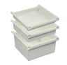 Tiroir pour guéridon Agily 400x400mm, ABS PC, avec glissières, blanc, 415 x 408 x 115mm (LxPxH)