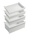 tiroir pour caisson neop 600x400mm, abs pc, blanc, 605 x 404 x 155mm (lxpxh)