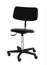 Tabouret selle à assise épaisse avec dossier, piètement en polyamide