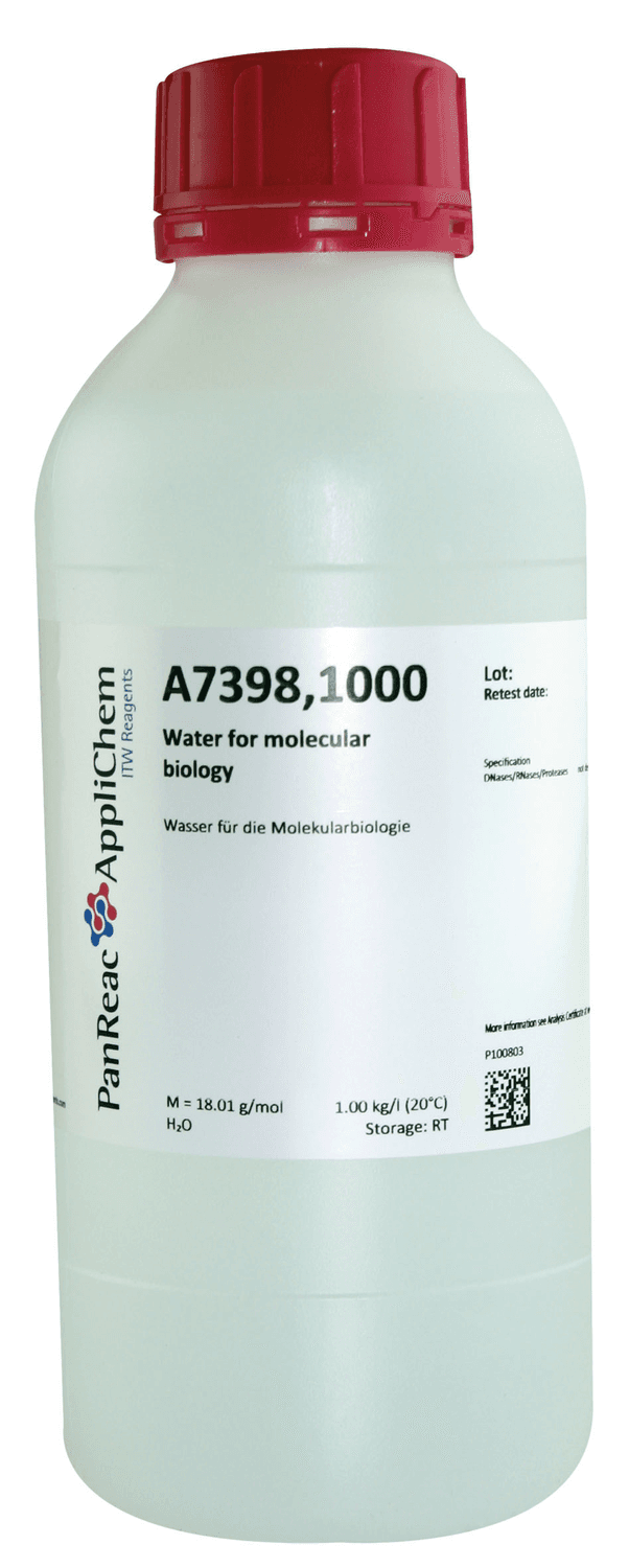 Eau pour biologie moléculaire Applichem, 1L