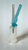 Aiguille Vacutest® à vis prémontée sur porte-tube sécurisé stérile