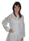Blouse d'hygiène en polypropylène blanc avec boutons pression et sans poche, taille XL