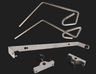 Kit gynécologique pour fauteuils FMBIO® BMBIO®, 1 porte-rouleau papier, 2 supports pour étriers, 2 étriers inox