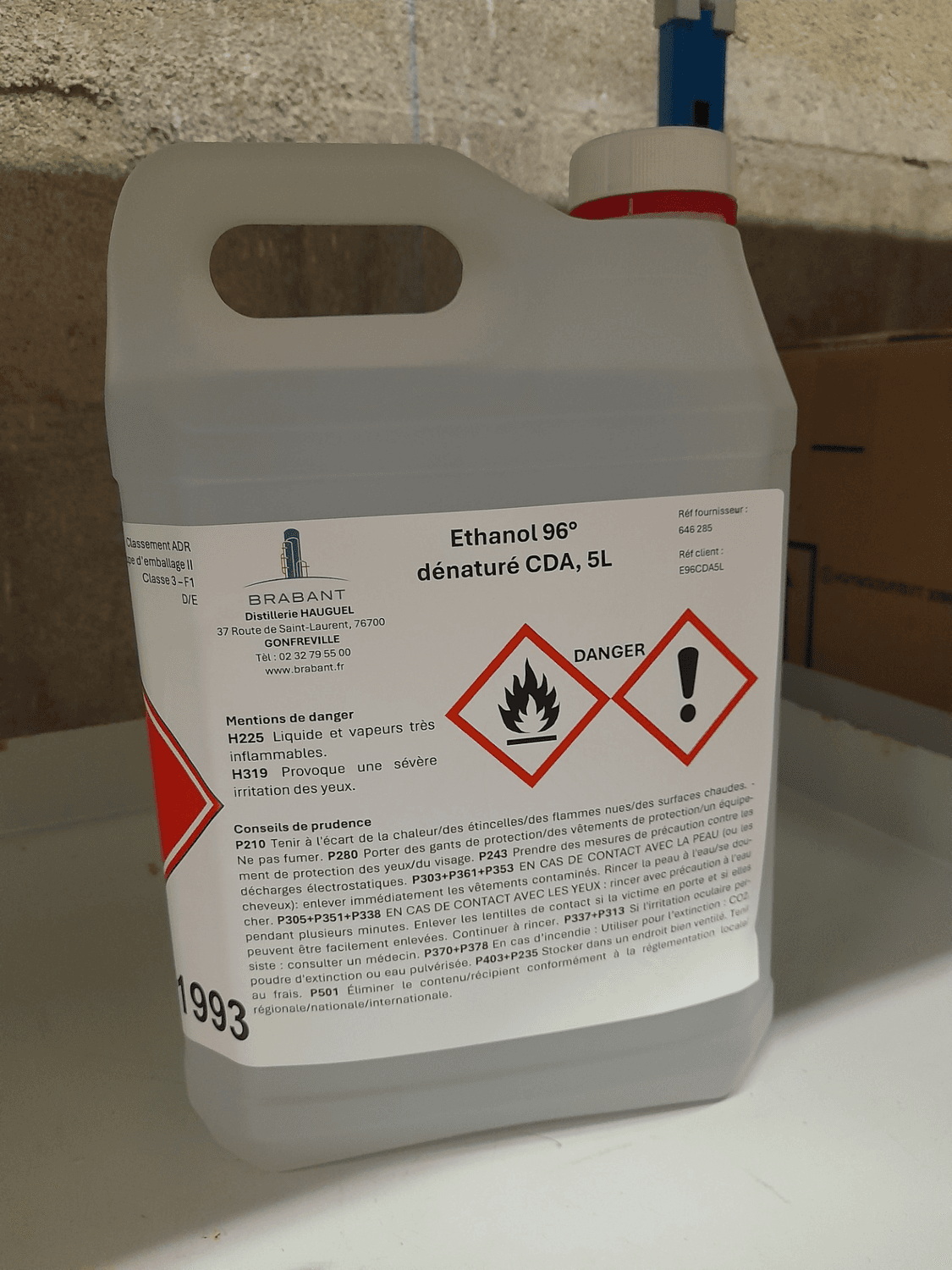 Ethanol 96° dénaturé CDA, 5L