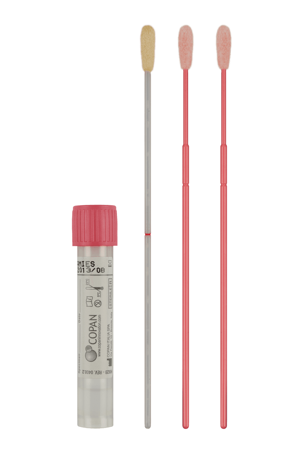 Milieu eSwab™ liquide 1ml + 3 écouvillons floqués embout standard pour pvt MRSA stérile en tube 13x80mm bouchon rose