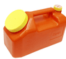 Flacon 2,5L pour urine 24h en polyéthylène marron gradué double ouverture prise pour tube sous vide avec canule, niveau de remplissage et poignée, format jerrycan