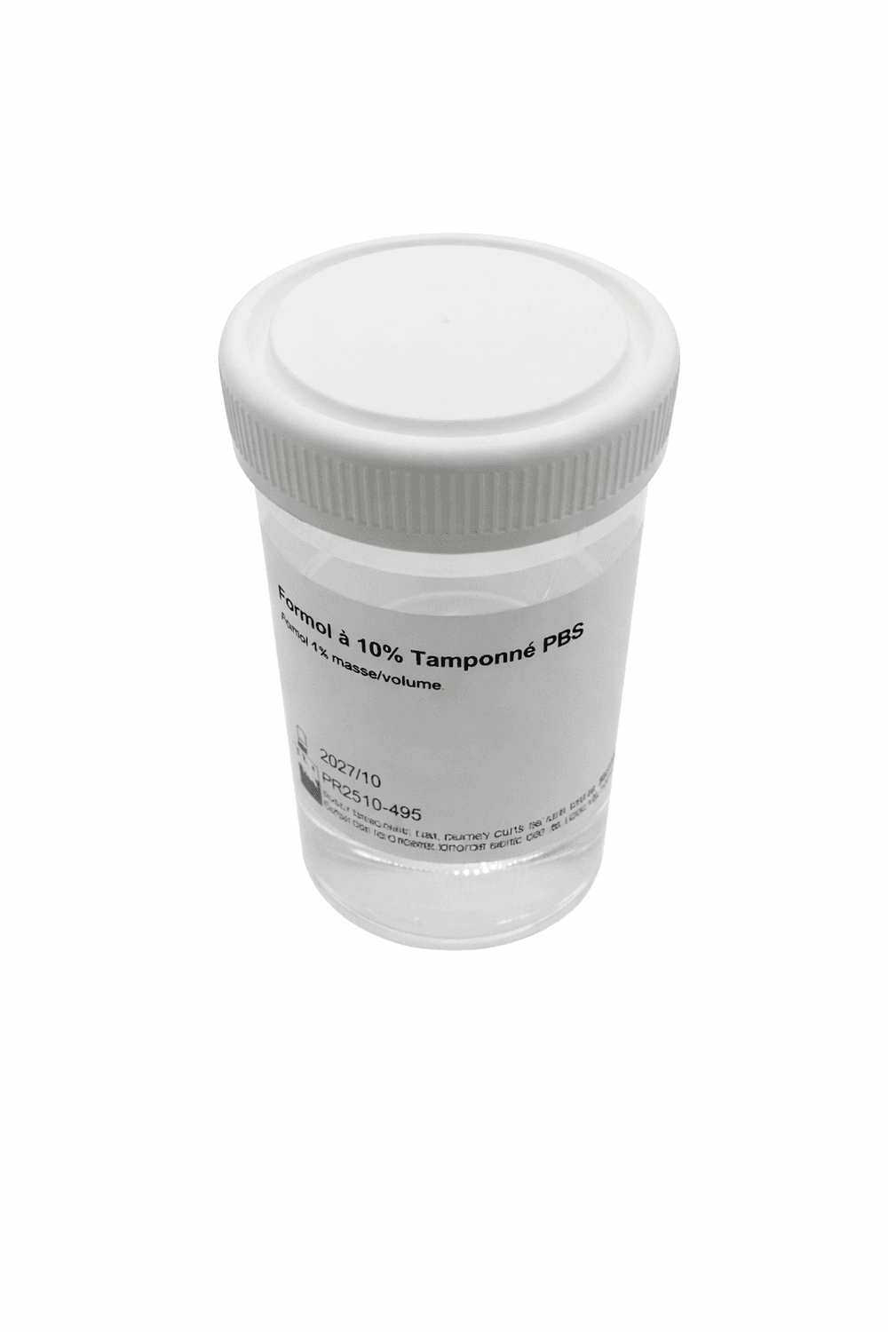 Flacon Alphapath prérempli de formol à 10% tamponné PBS