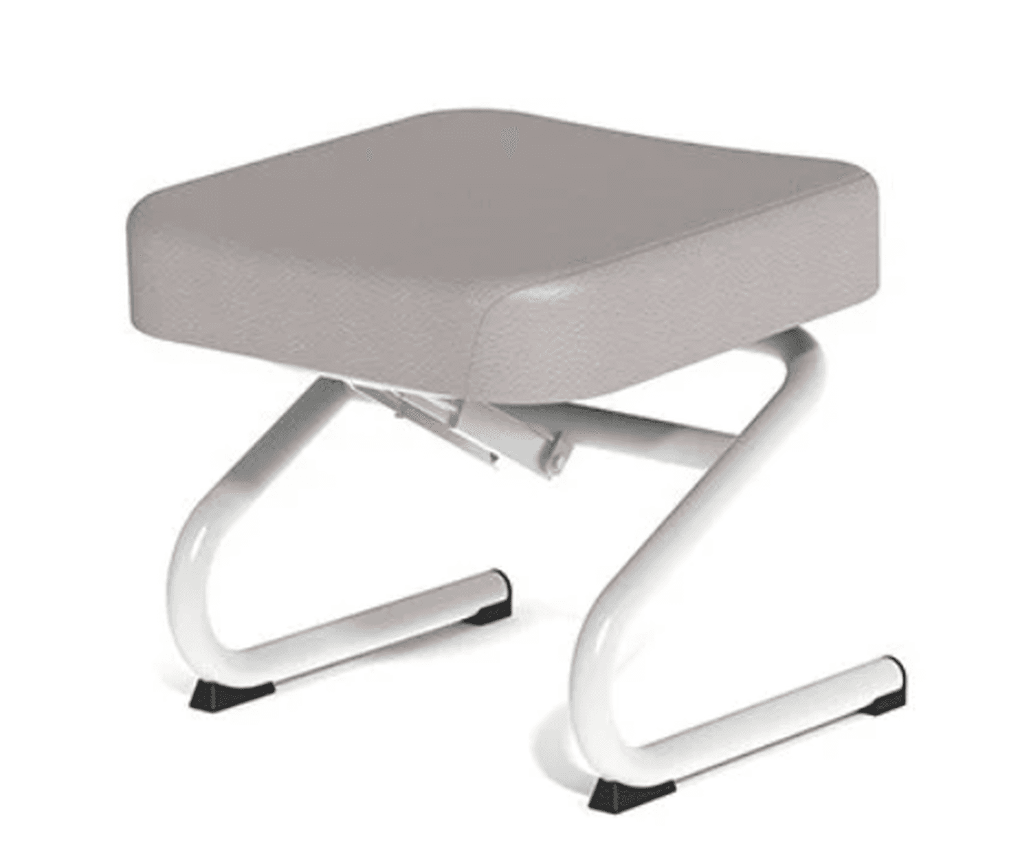 Pouf KOSI WT1400 inclinable en tissu enduit pivoine, L47xP47xH44cm, piètement gris clair RAL 7035