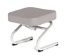 Pouf KOSI WT1400 inclinable en tissu enduit pivoine, L47xP47xH44cm, piètement gris clair RAL 7035