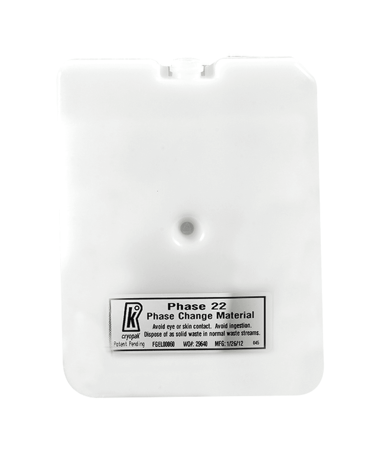 Accumulateur eutectique gel en plaque rigide
