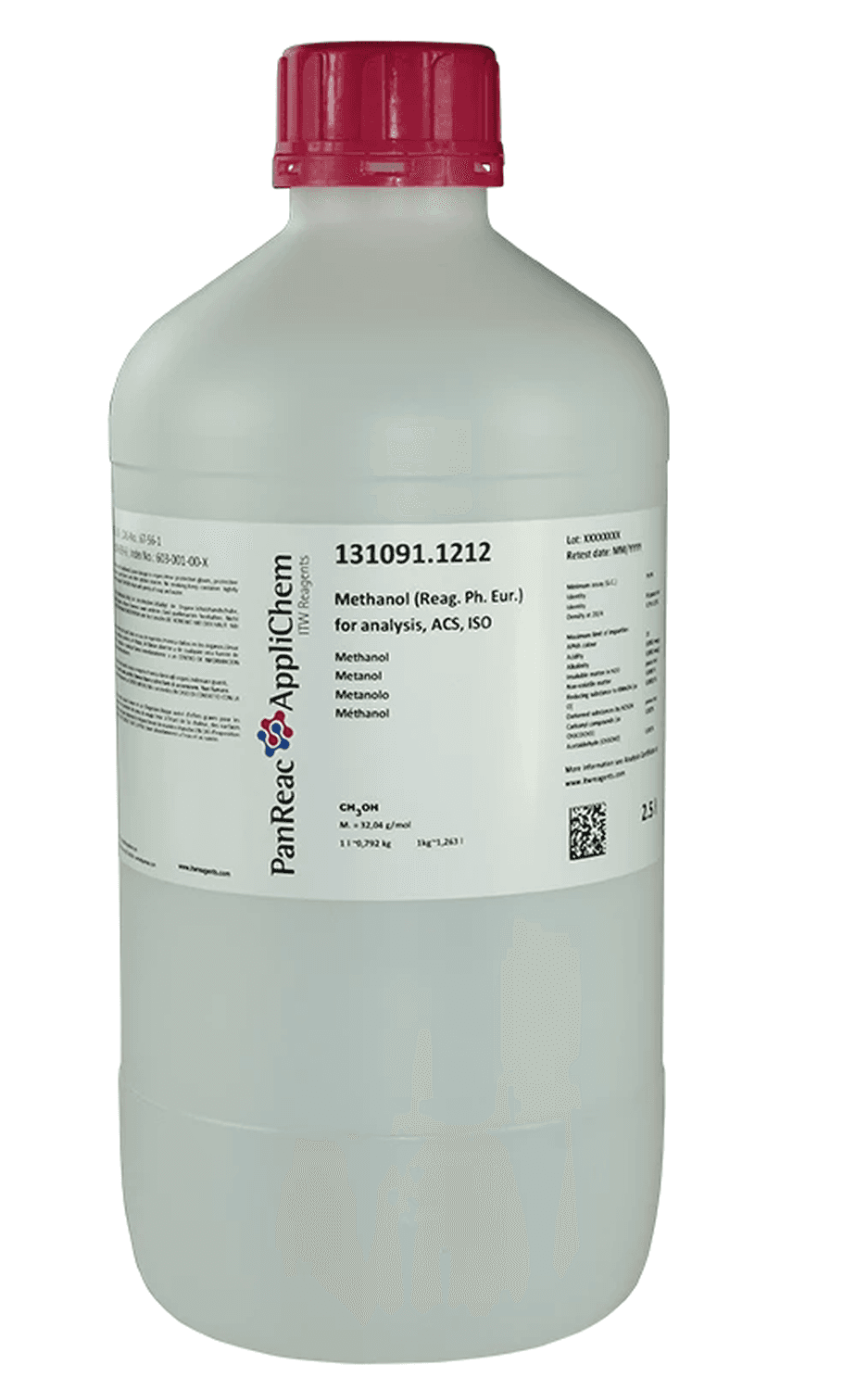 Méthanol PA, ACS, ISO, Ph.Eur. Panreac, 2,5L