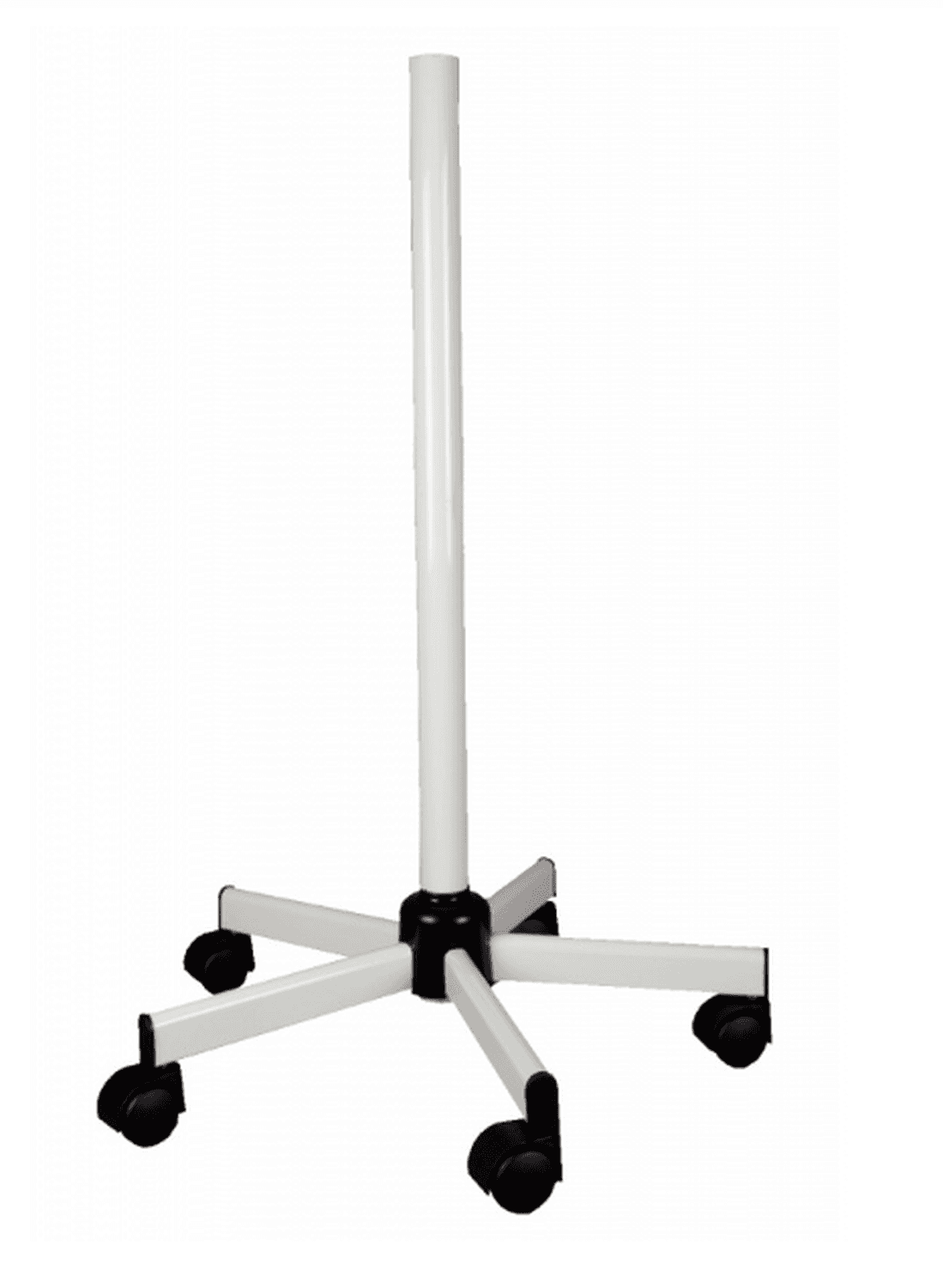 Pied roulant télescopique lesté pour lampe LiD, acier laqué, blanc, 600-1000mm (H), diam sol 530mm, roulettes sans frein