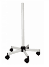 Pied roulant télescopique lesté pour lampe LiD, acier laqué, blanc, 900-1300mm (H), diam sol 530mm, roulettes sans frein