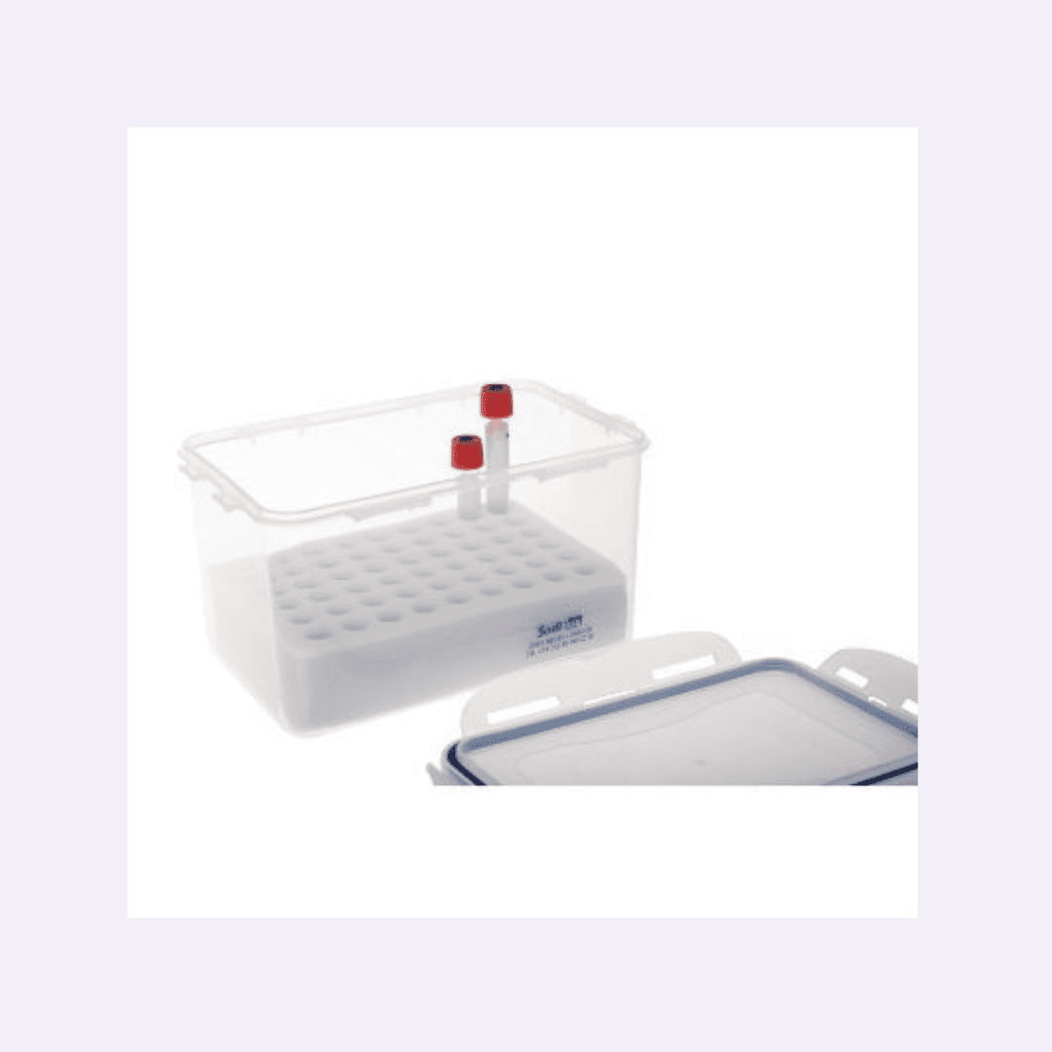 Boîte de transport étanche en polypropylène Sodilock 1,9L avec boimousse 54 tubes
