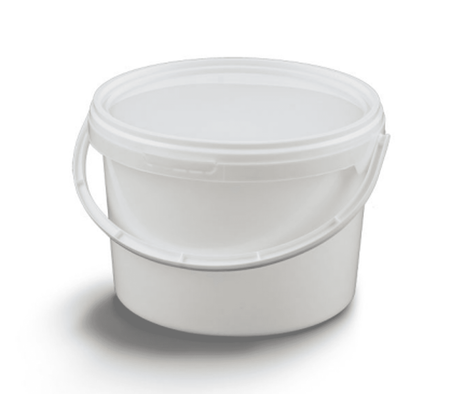 Seau rond en polypropylène blanc opaque cape clipsable blanche et anse