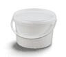 Seau rond en polypropylène blanc opaque cape clipsable blanche et anse