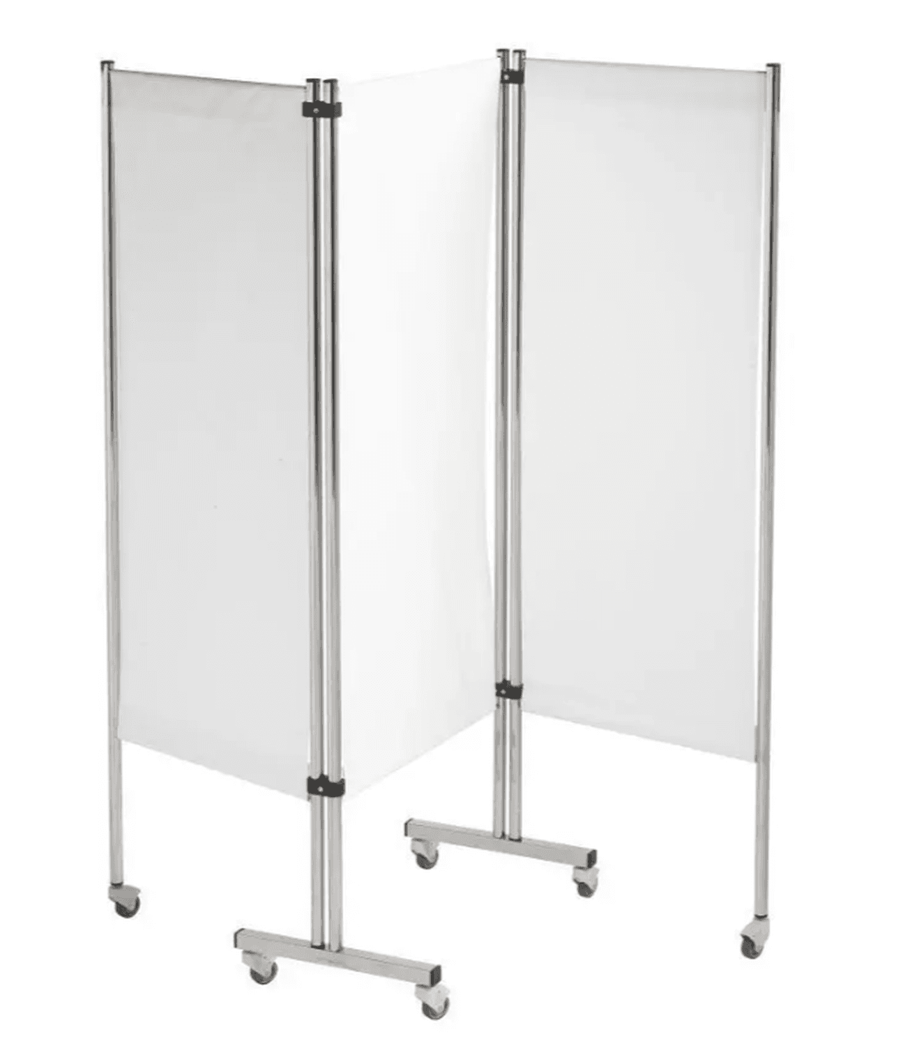Paravent 3 panneaux pliables en inox, dim. 178x176cm