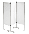 Paravent 3 panneaux pliables en inox, dim. 178x176cm