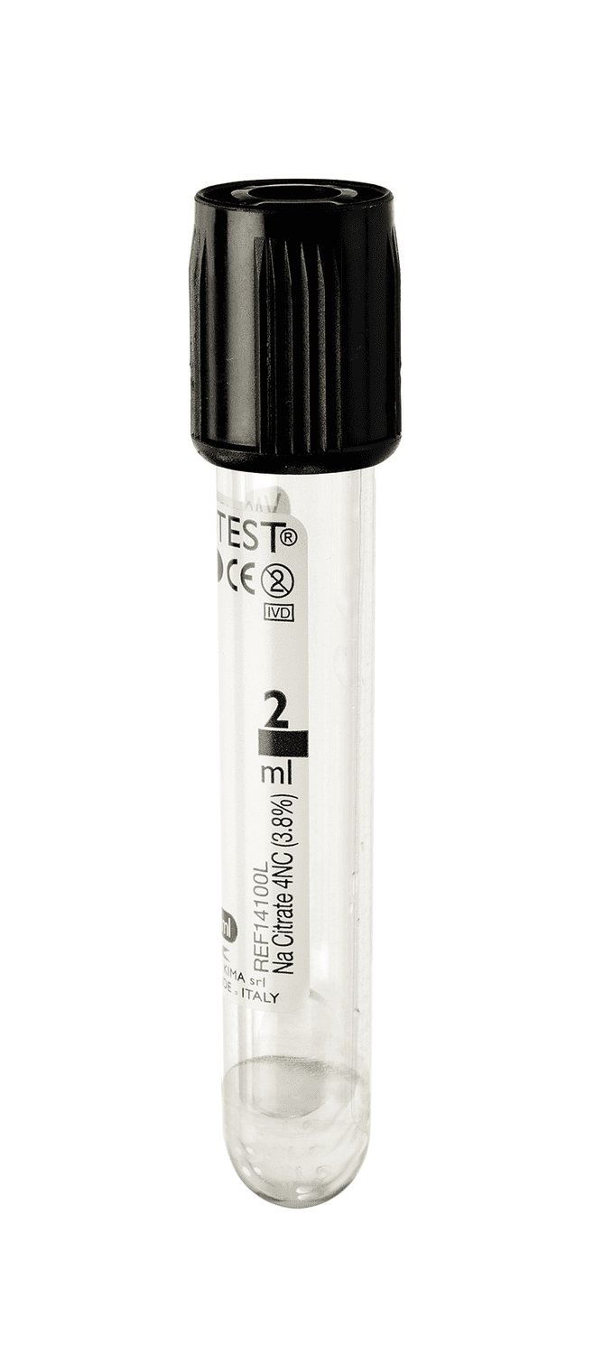 Tube sous vide Vacutest® en PET citrate VS 4NC 3,8% stérile