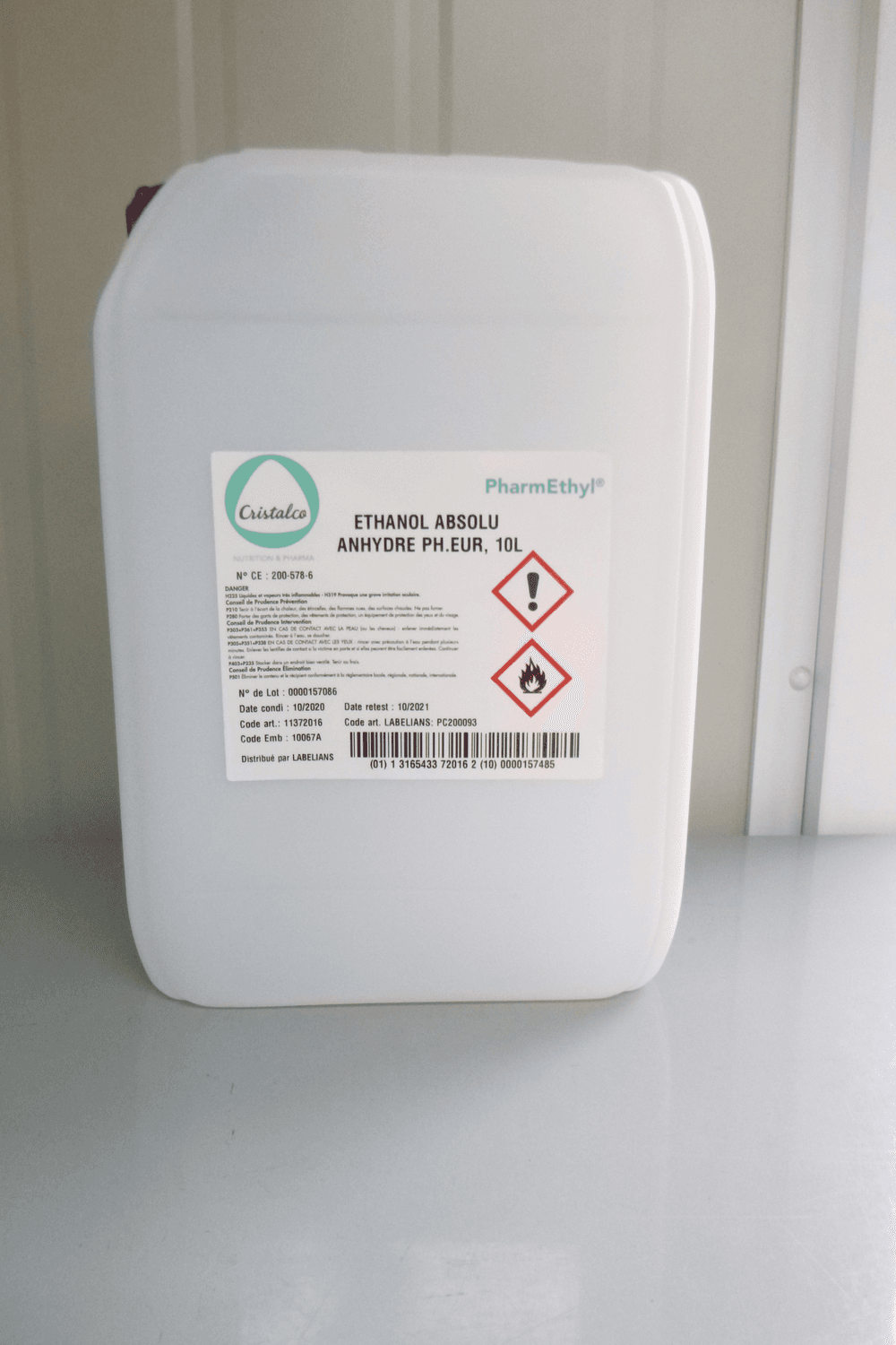 Ethanol 100° (absolu, anhydre) Ph.Eur, 10L