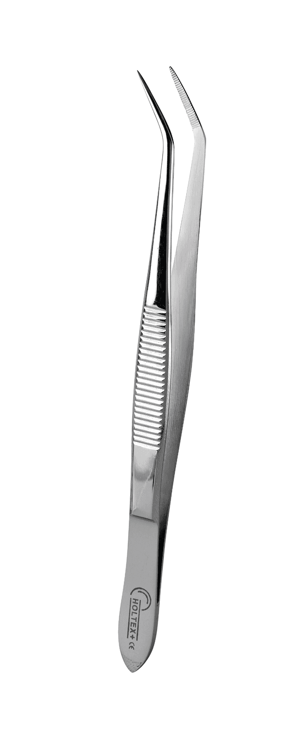 Pince Brucelle coudée en inox 13cm