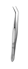 Pince Brucelle coudée en inox 13cm