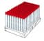 Tube 12ml en polystyrène fond rond cape à vis rouge 16x100mm en rack stérile