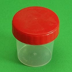 Flacon 180ml en polypropylène cape à vis rouge