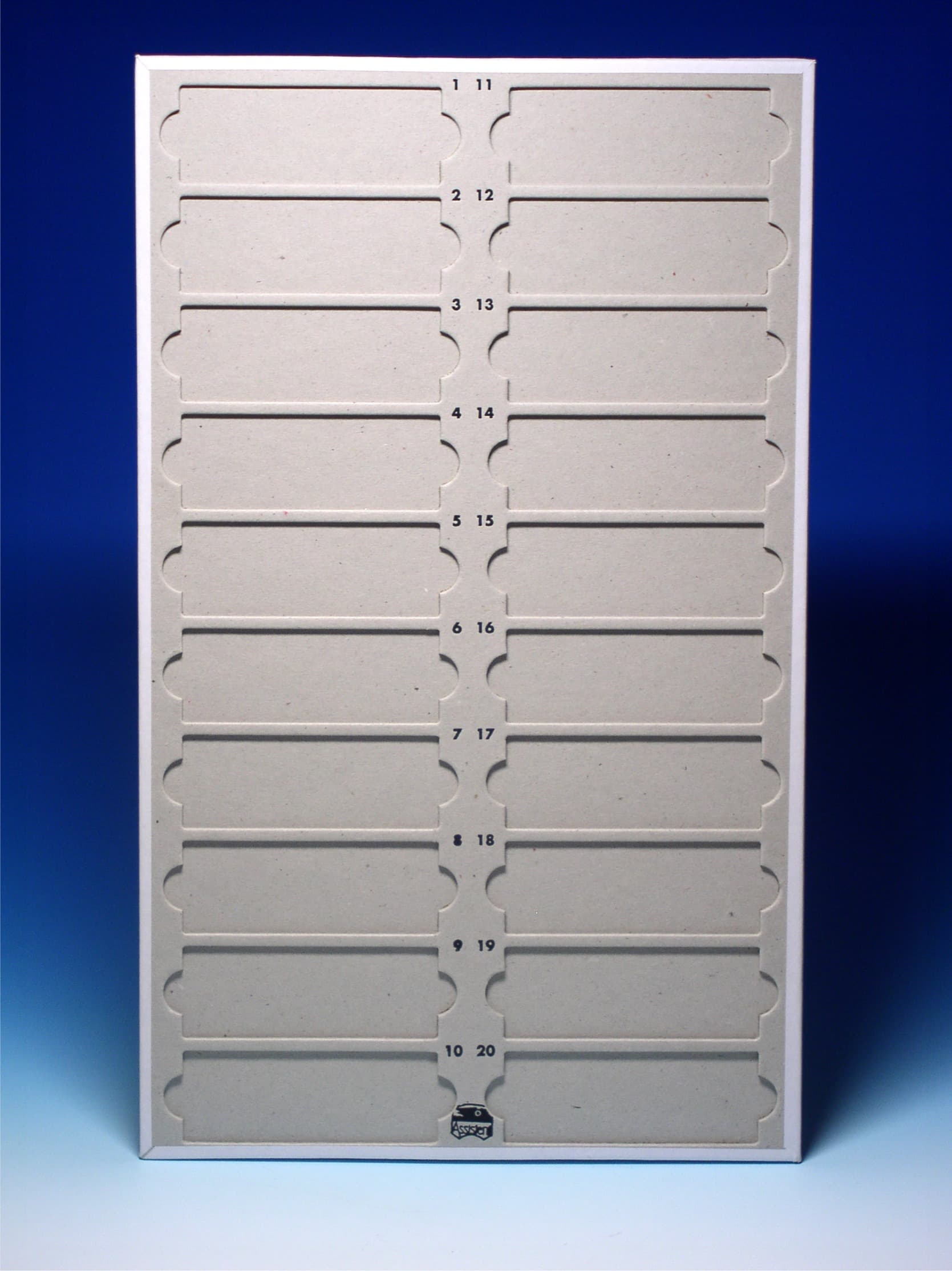 Plateau de rangement en carton pour 20 lames sans couvercle