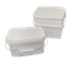 Seau rectangulaire en polypropylène blanc opaque cape à pression blanche et anse