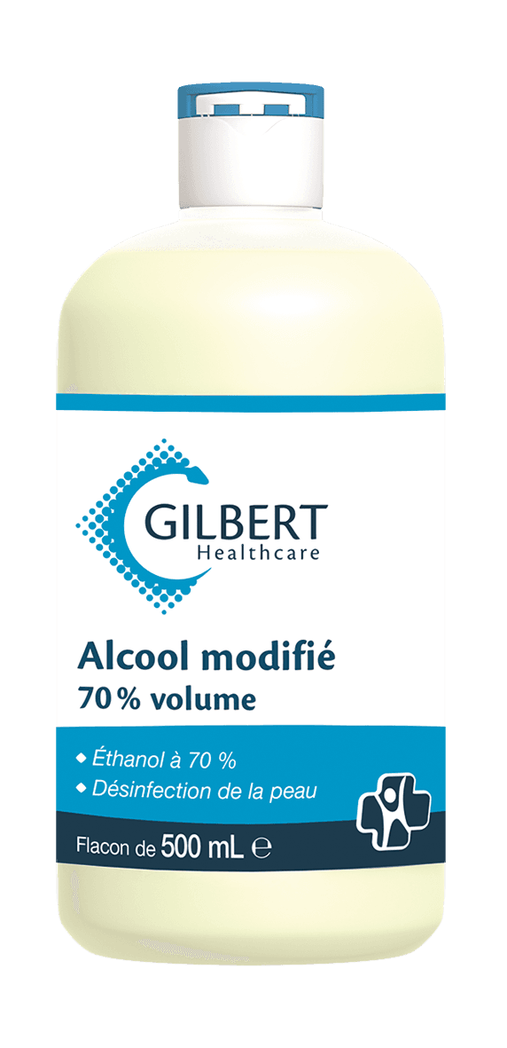 Ethanol 70% modifié biocide Laboratoire Gilbert, 500ml