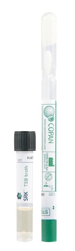 Ecouvillon floqué standard FLOQSwabs® dans 1 tube pour prélèvement de surface SRK™ 1ml + bouillon TSB 2ml, triple emballage HYGIENE PHARMA SURFACE CONTROL