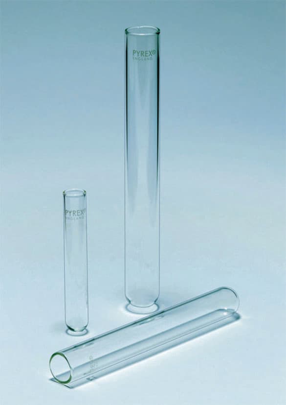 Tube en verre borosiliocaté Pyrex® fond rond bord droit