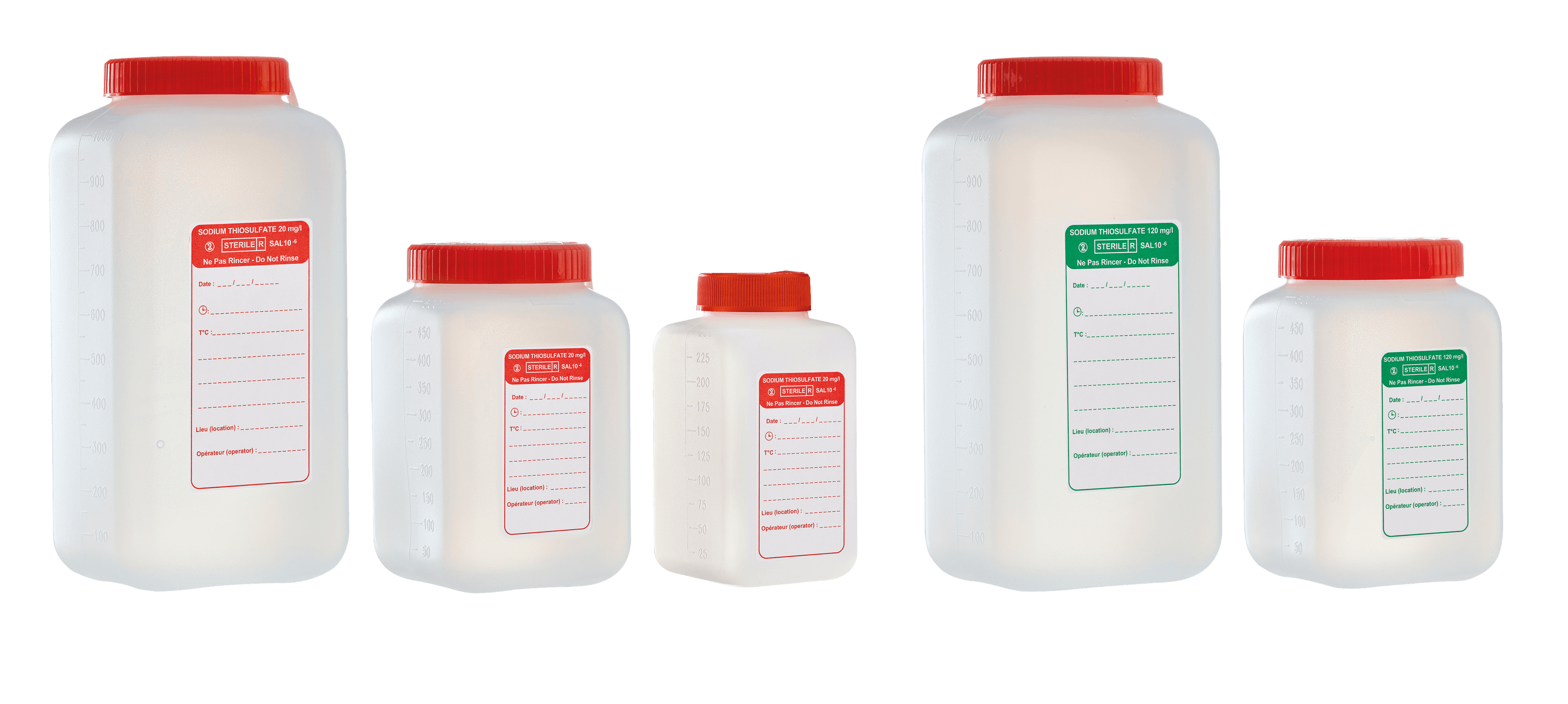 Flacon en PEHD avec thiosulfate de sodium stérile CEB