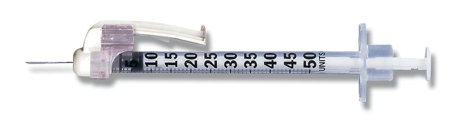 Seringue pour insuline avec aiguille fixe BD SafetyGlide™ TNT