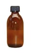 Flacon sirop en verre ambré col étroit avec cape à vis
