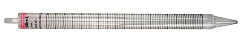 Pipette plastique graduée en polystyrène 100ml stérile en emballage unitaire