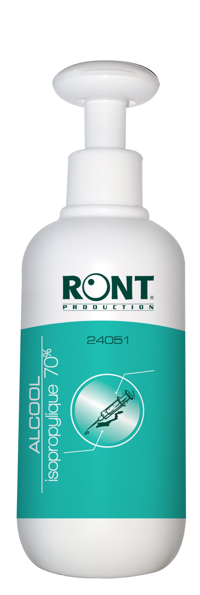 Alcool isopropylique 70°, flacon de 250ml avec pompe doseuse